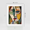 Plakat w ramie 30x40 - Kolorowe Dziwne Wyobrażenia - abstrakcyjny obraz, olejny - rama biała