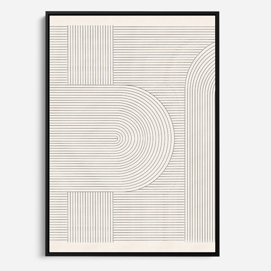 Obraz w ramie 50x70 - Geometryczna Elegancja Mid Century - mid century, minimalizm - rama czarna