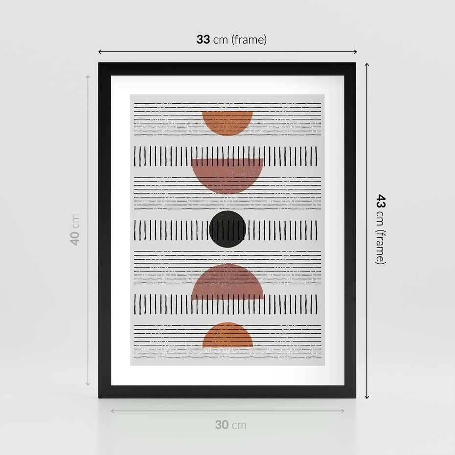 Plakat w ramie 30x40 - Plakat w Stylu Abstrakcji - geometryczna grafika, plakat - rama czarna