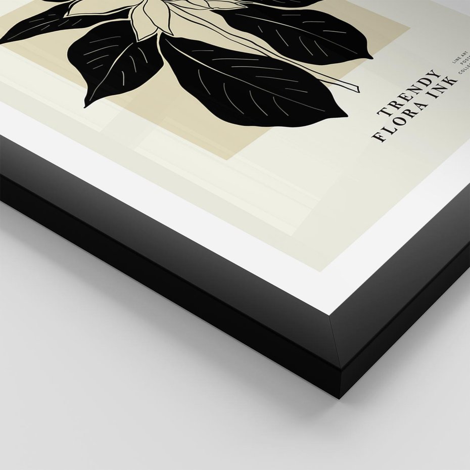 Plakat w ramie 30x40 - Melancholia przerywanych linii - wiaty, typografia - rama czarna