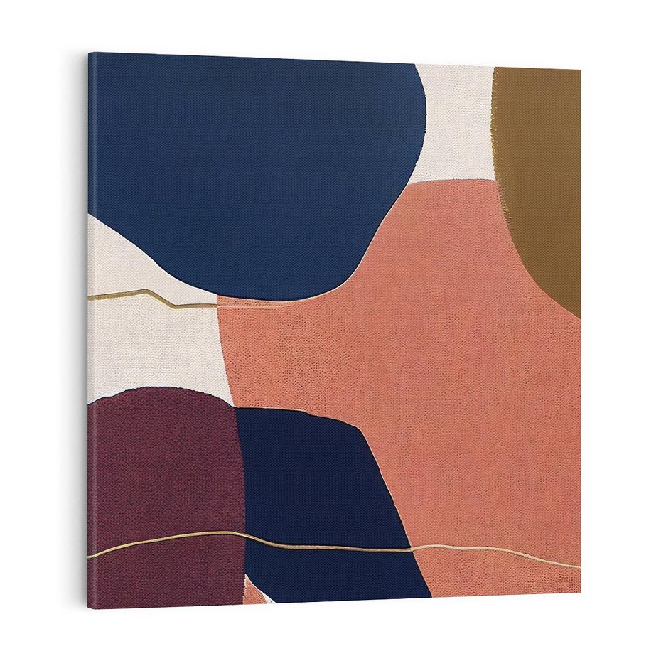 Obraz na płótnie 40x40 - Abstrakt Marsala - nieregularne plamy, kształty