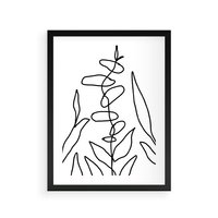 Plakat w ramie 50x70 - Liście Mocy - mroczna sztuka, minimalizm - rama czarna