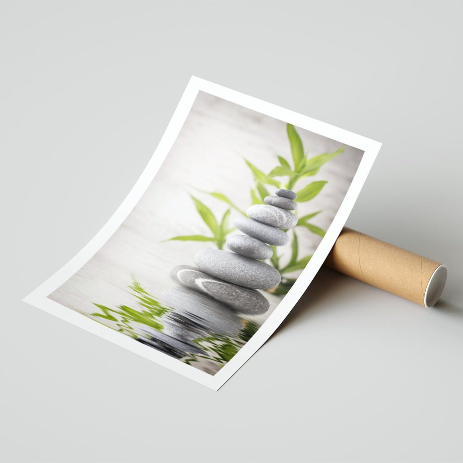 Plakat bez ramy 30x40 - Spa kamienie: naturalne piękno - spa, kamienie