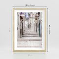 Plakat w ramie 30x40 - Urokliwa uliczka w perspektywie - uliczka, perspektywa - rama drewno