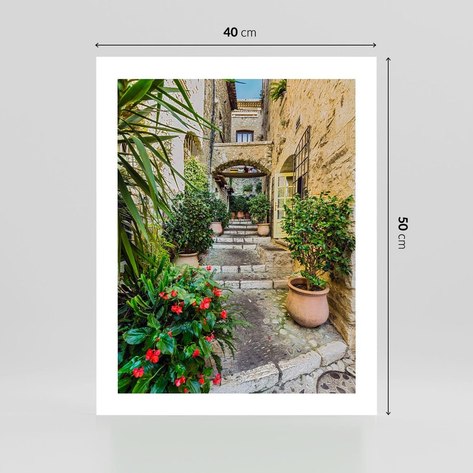 Plakat bez ramy 40x50 - Perspektywa uliczki malownicza - uliczka, perspektywa