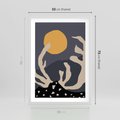 Plakat w ramie 50x70 - Tajemniczy Księżyc - nowoczesna sztuka, plakat - rama biała