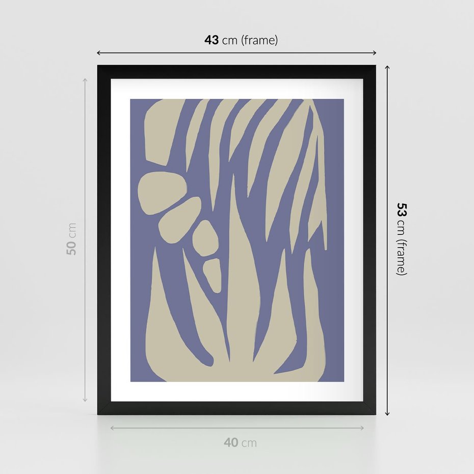 Plakat w ramie 40x50 - Kształty Niewidzialnych Granic - abstrakcyjna sztuka, skandynawski styl - rama czarna