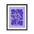 Plakat w ramie 40x50 - Migocące Boho Wibracje - kwiaty, energetyczne fioletowe tło - rama czarna