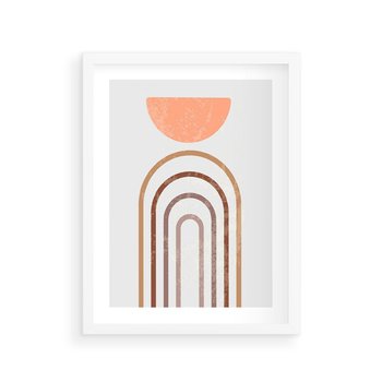 Plakat w ramie 50x70 - Geometryczny Blask Złota - grafika, złoto - rama biała