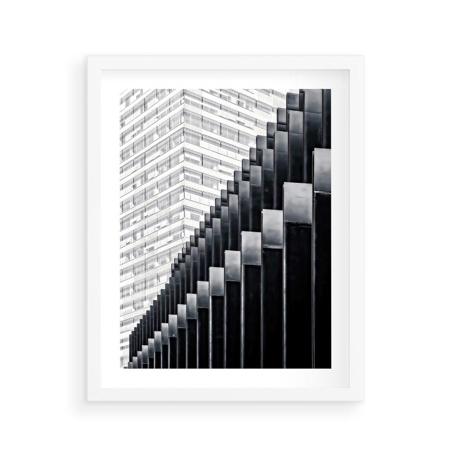 Plakat w ramie 40x50 - Architektura Stopniowa - architektura, budynki - rama biała