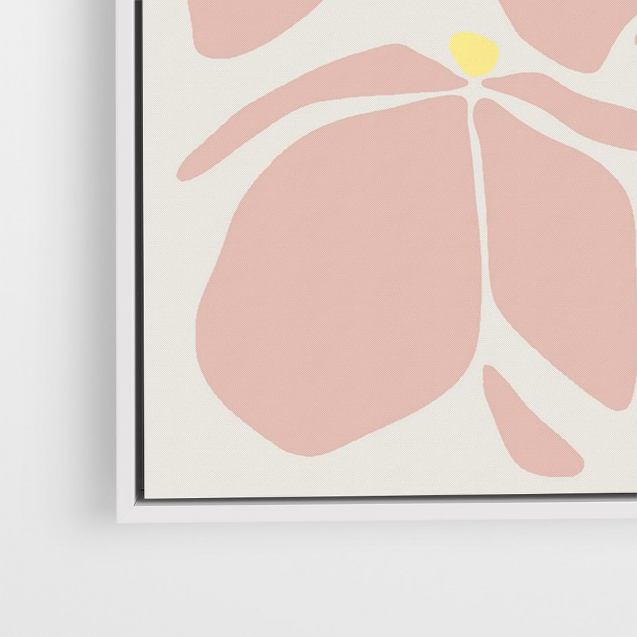 Obraz w ramie 80x120 - Rozplątane Akwarelowe Formy - abstrakcyjne boho kwiaty, kompozycja - rama biała