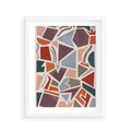 Plakat w ramie 40x50 - Intrygujące Rozbicie - gemoetryczne kształty, mozaika - rama biała