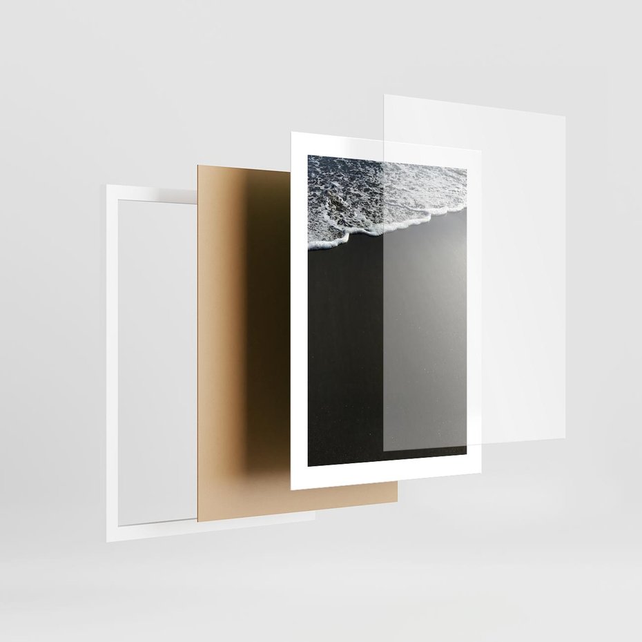 Plakat w ramie 30x40 - Morskie Fale na Plaży - plaża, morskie fale omywają piasek - rama biała