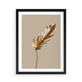 Plakat w ramie 50x70 - Piękno w Detalu - złoty, liść - rama czarna