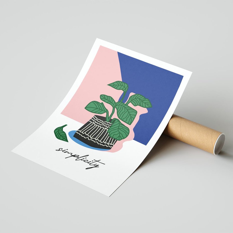 Plakat bez ramy 50x70 - Tajemnicze Wibracje - tygrys, kwiaty