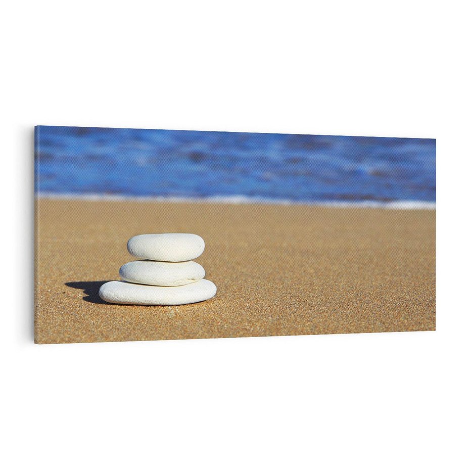 Obraz na płótnie 120x60 - Kamienie na plaży nad morzem - kamienie, plaża