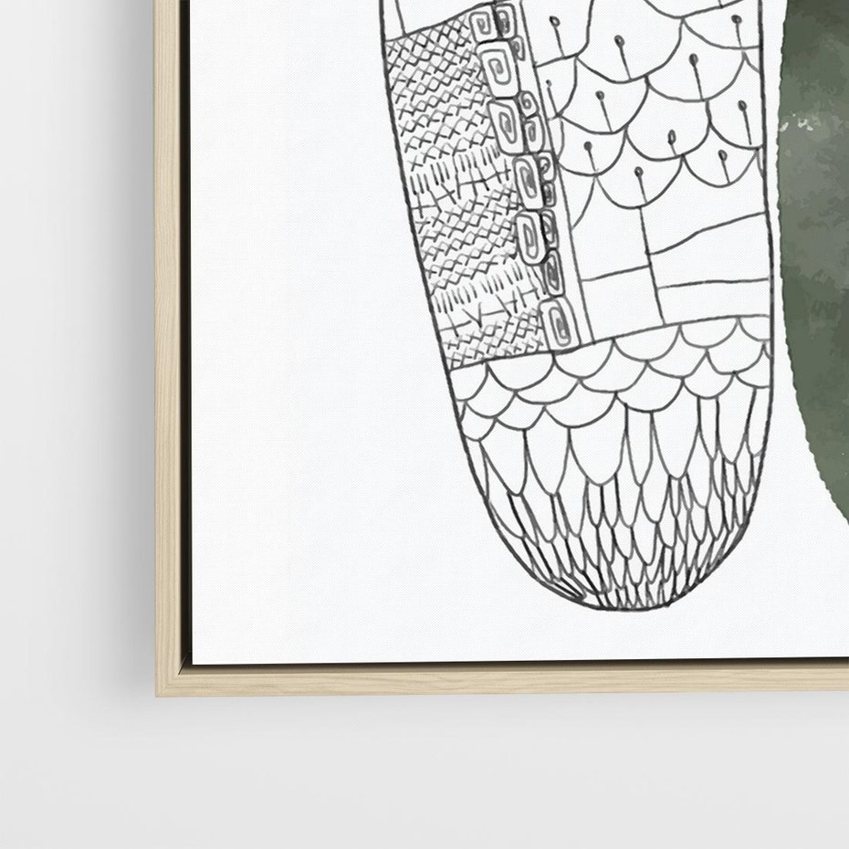 Obraz w ramie 50x50 - Przesunięte Jabłko - minimalistyczny plakat, jabłko - rama drewno