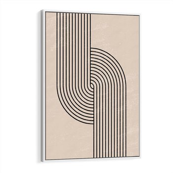 Obraz w ramie 80x120 - Puls Abstrakcji - abstrakcyjne linie, geometria - rama biała