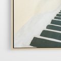 Obraz w ramie 70x100 - Malowniczy urok wyspy - Santorini, schodki - rama drewno