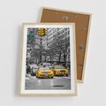 Plakat w ramie 50x70 - Taksówki w Nowym Jorku - taksówki, Nowy Jork - rama drewno