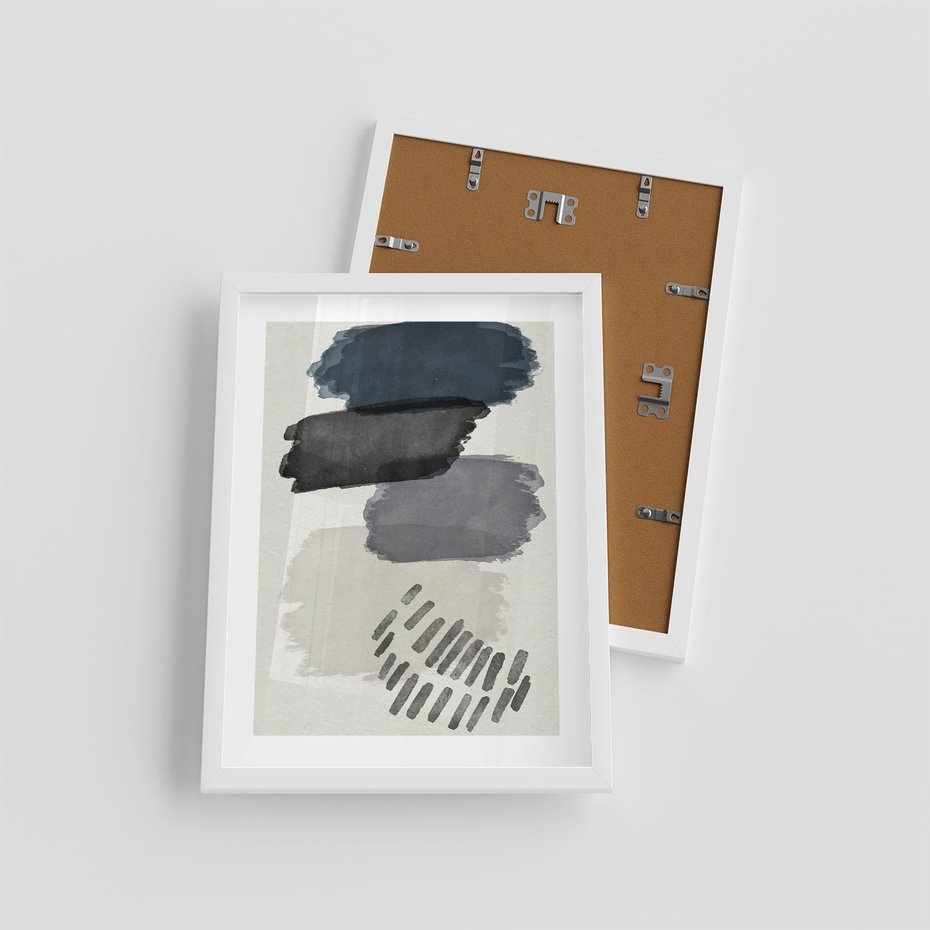 Plakat w ramie 30x40 - W Stylu Akwareli - nowoczesny plakat, abstrakcja - rama biała