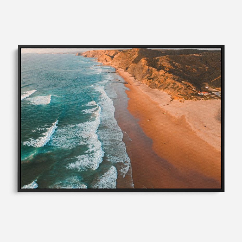 Obraz w ramie 70x50 - Z Lotu Ptaka - fotografia, plaża - rama czarna