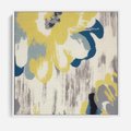 Obraz w ramie 50x50 - Kwiatowe Impresje - malowane duże kwiaty, kolory żółty - rama biała