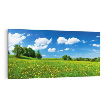 Obraz na płótnie 120x60 - Polana wśród drzew: Spokój i harmonia - polana, łąka