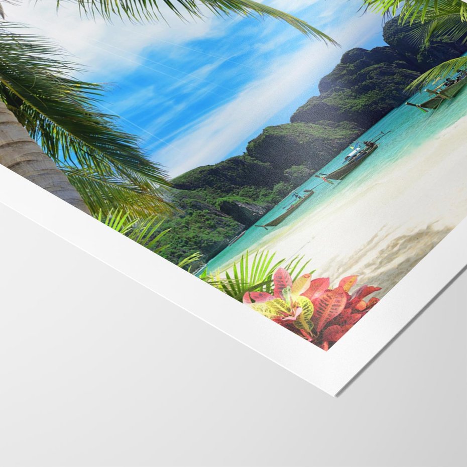 Plakat bez ramy 50x70 - Palmy tańczące na tropikalnej plaży - palmy, plaża