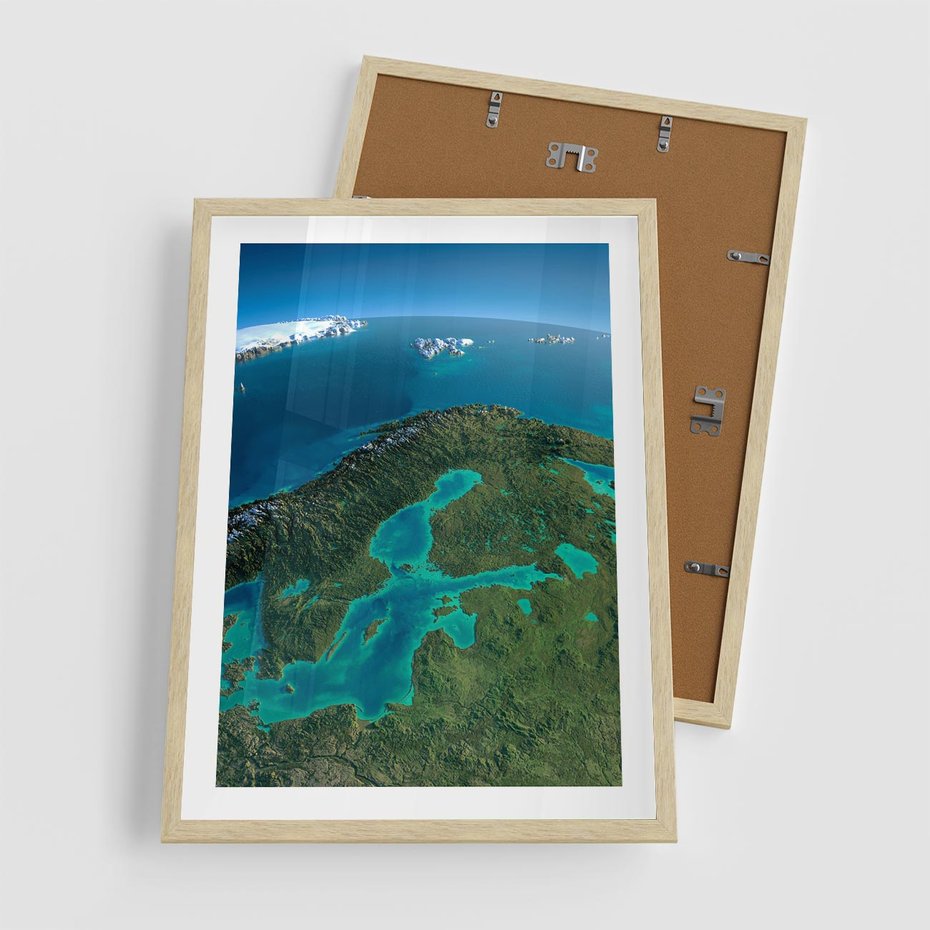 Plakat w ramie 50x70 - Beztroski widok na ocean - widok, ocean - rama drewno