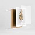 Plakat w ramie 30x40 - Ponadczasowy Urok - złote, liście - rama biała