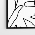 Obraz w ramie 50x50 - Liście Mocy - mroczna sztuka, minimalizm - rama czarna
