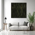 Obraz na płótnie 50x50 - Ciemny las iglasty - las, iglasty