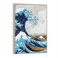 Obraz w ramie 50x70 - Wzburzone Morze - wielka fala w kaganawie, Hokusai - rama drewno