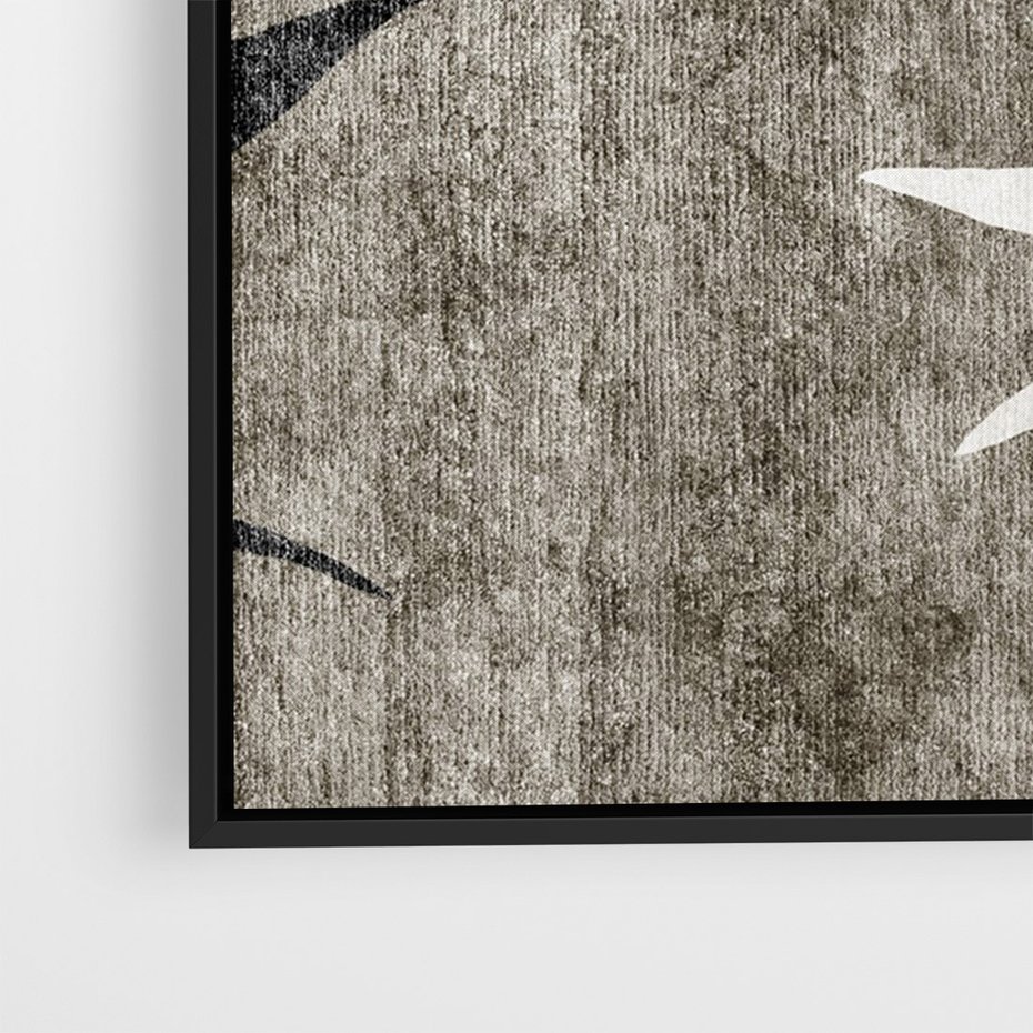 Obraz w ramie 70x100 - Oddechy ciszy i ruchu - rzut liści palmy, monstery - rama czarna