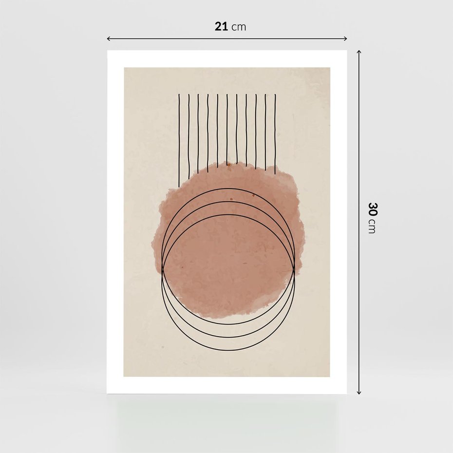 Plakat bez ramy 21x30 - Migotliwe Kontury - akwarelowa plama, geometryczne szkicowane kształty