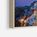 Obraz w ramie 80x80 - Wyblakłe wspomnienia gwiazd - Santorini, wieczór - rama drewno