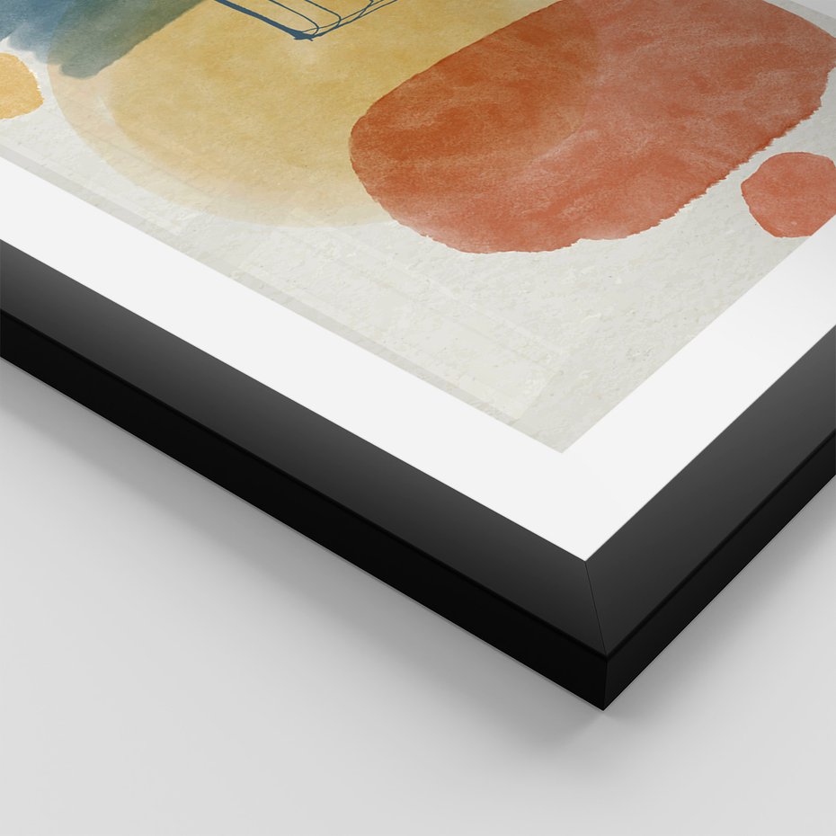 Zestaw obrazy w ramie 40x50 galeria - Geometryczne, plamy, kolorowe - rama czarna