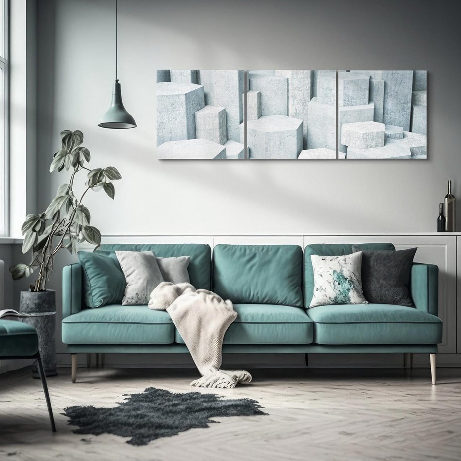 Obraz na płótnie 150x50 - Wymiarowe abstrakcje ożywiające przestrzeń - 3D, abstrakcja