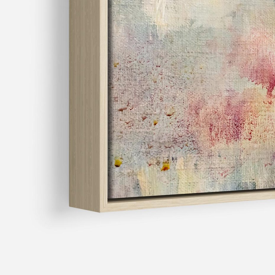 Obraz w ramie 80x80 - Miękka Melodia Pasteli - olejne płótno, pastelowe kolory - rama drewno