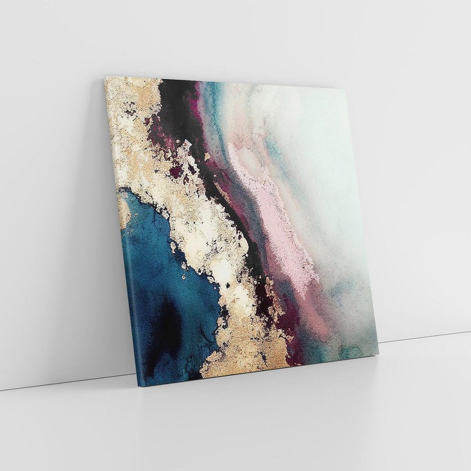 Obraz na płótnie 60x60 - Elegancki Impuls - abstrakcyjne plamy, rozlana farba