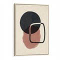 Obraz w ramie 70x100 - Abstrakcyjna Harmonia - abstrakcyjne nieregularne kształty, minimalistyczny plakat - rama drewno