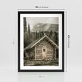 Plakat w ramie 30x40 - Urok Drewnianej Chatki w Górach - chatka w górach, drewniany domek - rama czarna