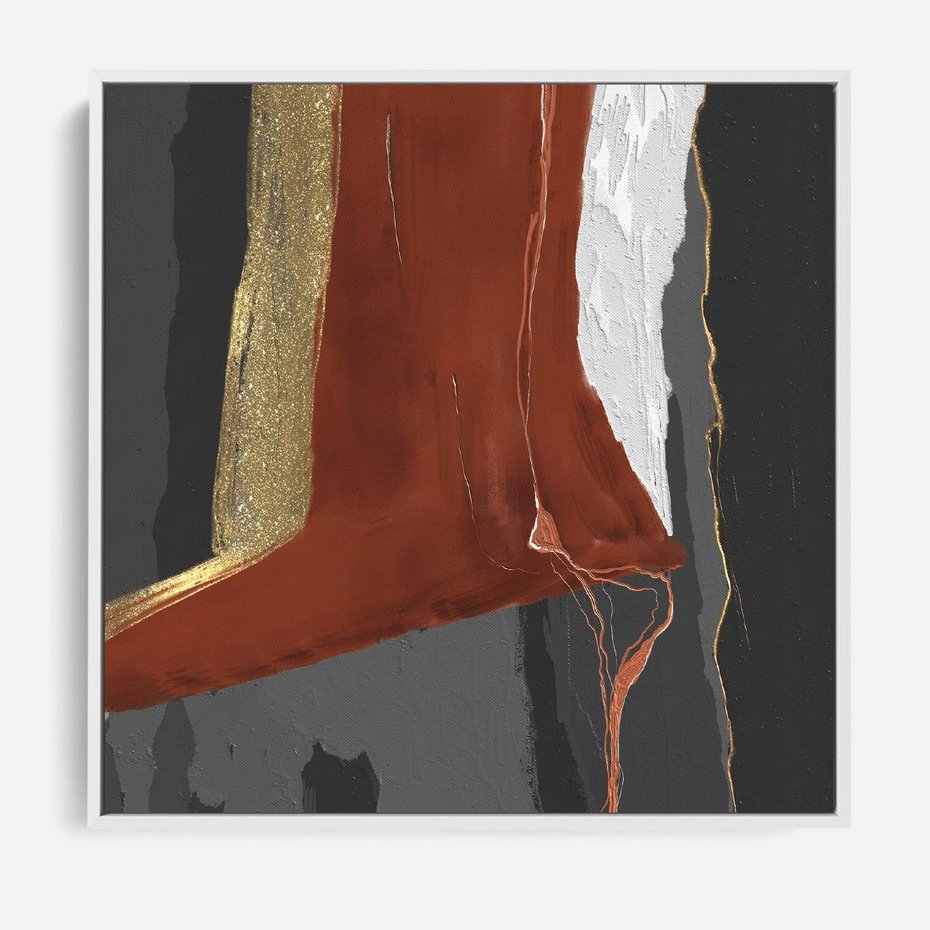 Obraz w ramie 80x80 - Abstrakcyjna impresja - abstrakcja, nowoczesny - rama biała