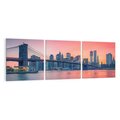 Obraz na płótnie 90x30 - Zachód słońca na moście w Nowym Jorku - zachód, słońca