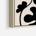Obraz w ramie 50x50 - Wyjątkowość Boho - minimalistyczny abstrakcyjny obraz, prymitywne kwiaty - rama drewno