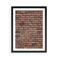 Plakat w ramie 50x70 - Mur cegieł: industrialny urok - cegły, mur - rama czarna