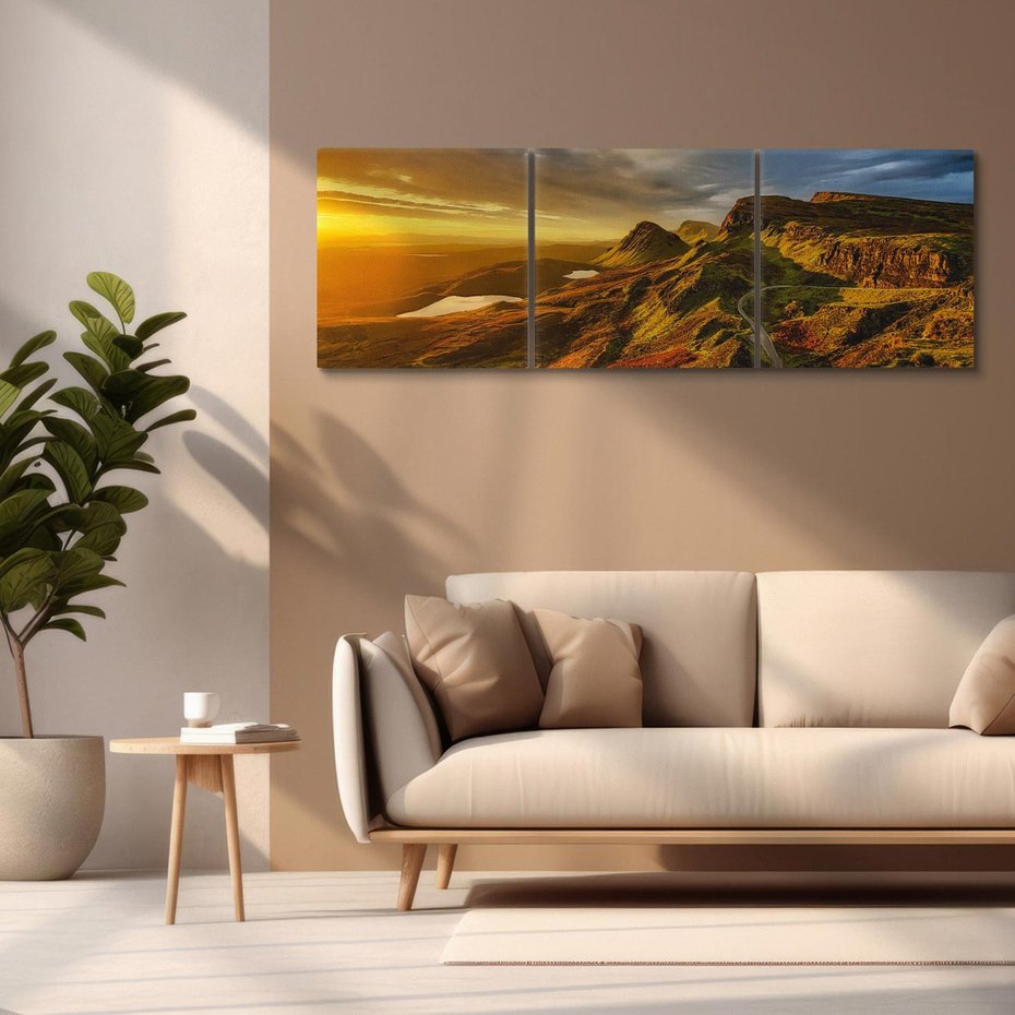 Obraz na płótnie 150x50 - Malownicza panorama górskich skał - góry, skały