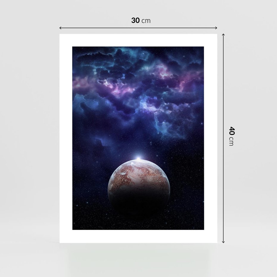 Plakat bez ramy 30x40 - Kosmos - Ziemia i Księżyc - kosmos, ziemia