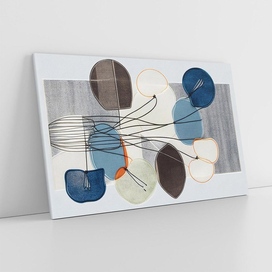 Obraz na płótnie 100x70 - Szary Modern - roślinne inspiracje, abstrakcja